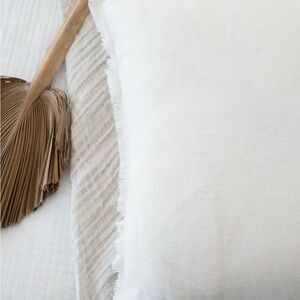 Elegant White Linen Pillow
